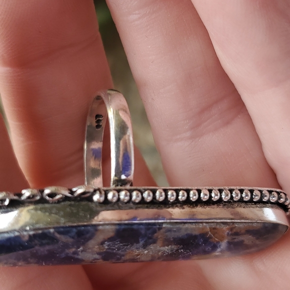 New Huge Sodalite 925 Silver Statement Ring. - Picture 14 of 16